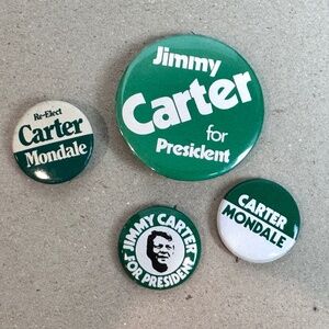 Carter Mondale Vintage Political Pinback Buttons